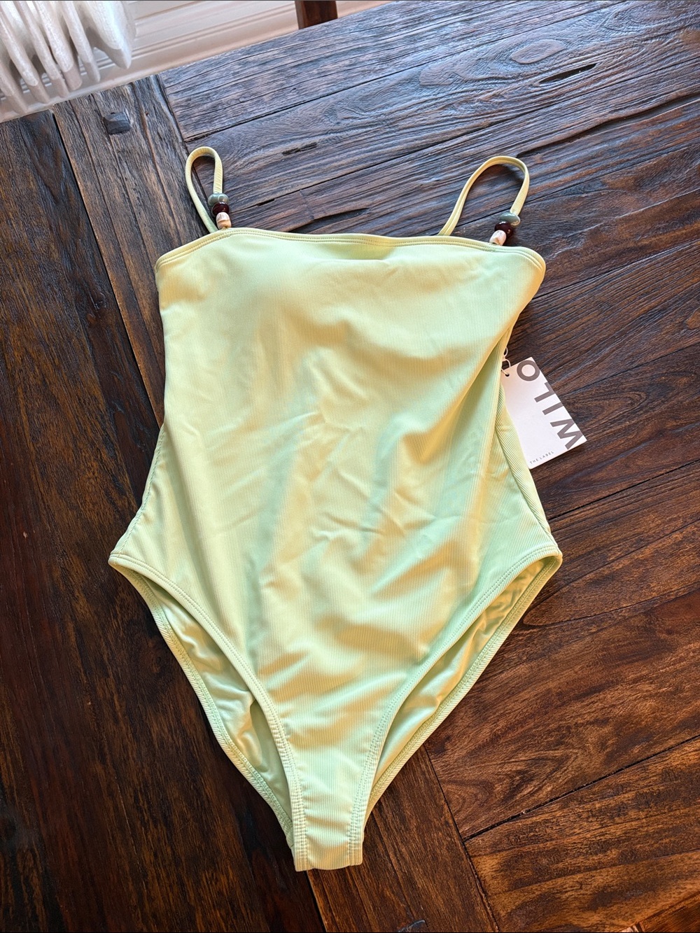 Wilo The Label Matcha Beaded Square Neck One-Piece Women’s swim